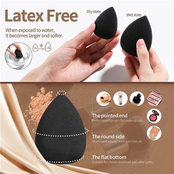 Makeup BrushSet 11Pcs Bamboo Synthetic Kabuki BrushSet Foundation PowderBlending - Picture 5 of 6